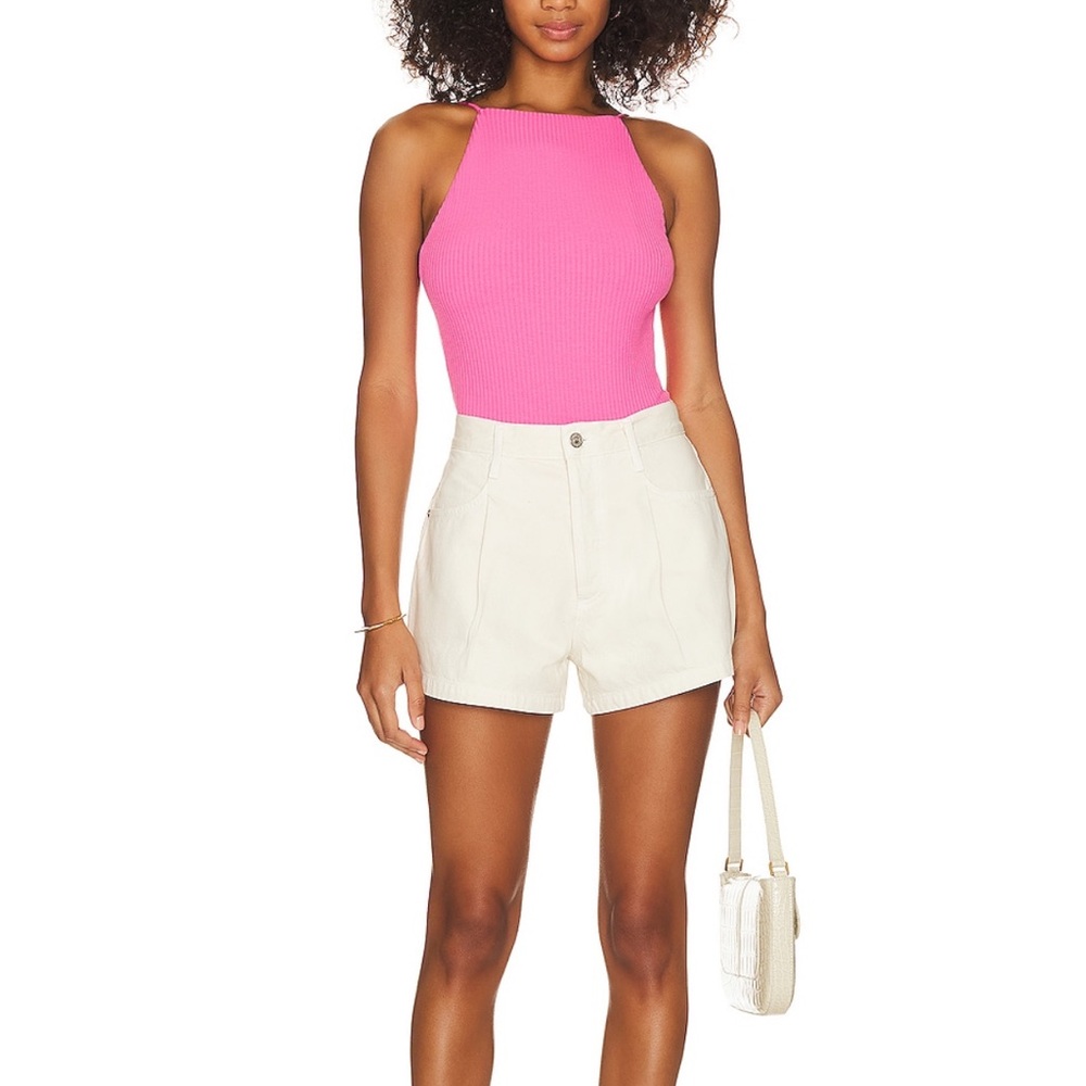 Pink Ribbed Halter Top - Picture 5 of 6